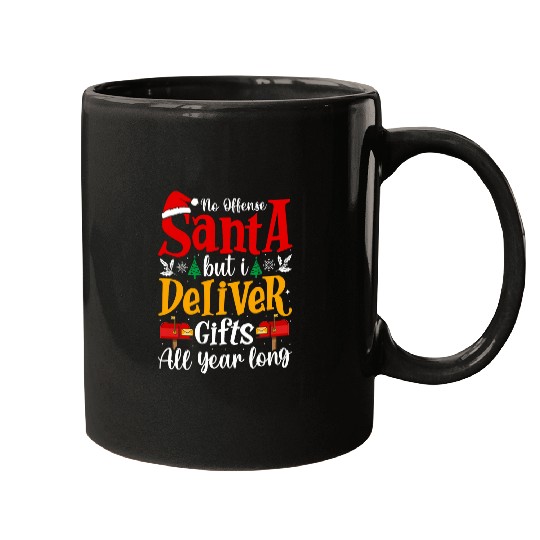 Santa I Deliver Gifts Postal Worker Parcel Service Novelty Mugs