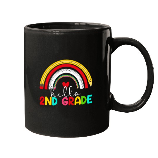 Hello Second Grade Rainbow Team 2nd Grade Teacher Mugs