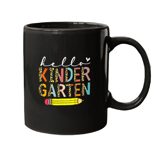 Hello Kindergarten Leopard Back To School Teacher Student Mugs