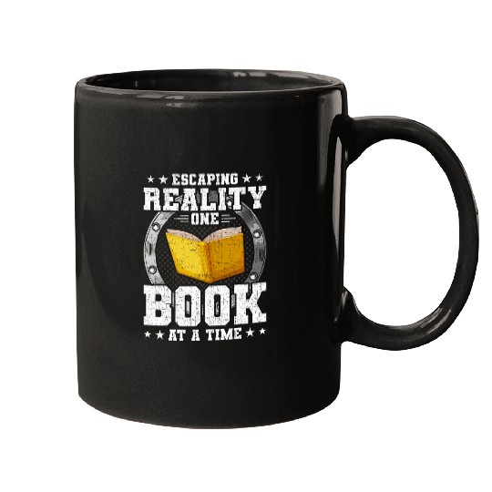 Escaping Reality One Book At A Time Book Lovers Reading 1 Mugs