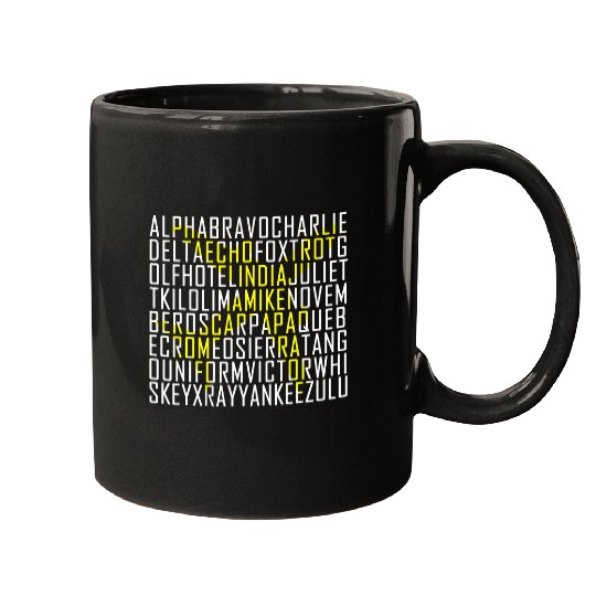 Pilot Phonetic Morse Alphabet Flight Lotus Tower Airport Mugs