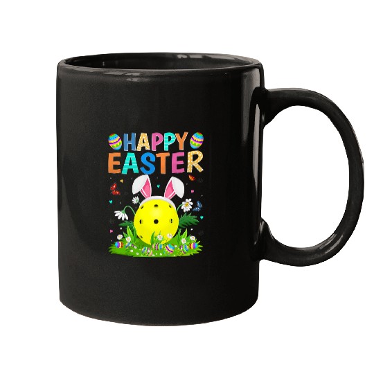 Happy Easter Bunny Egg Funny Pickleball Easter Sunday Mugs