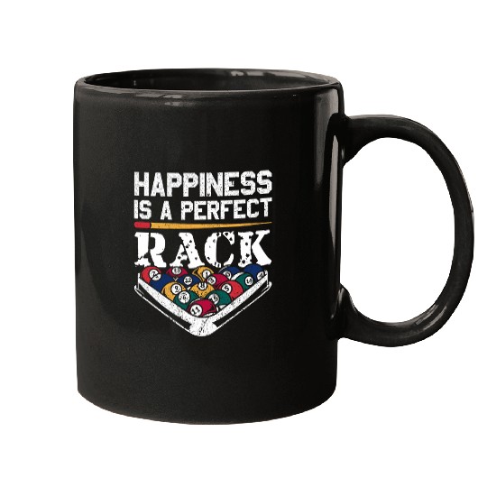 Happiness Is A Perfect Rack Pool Player Billiard Billiards Mugs