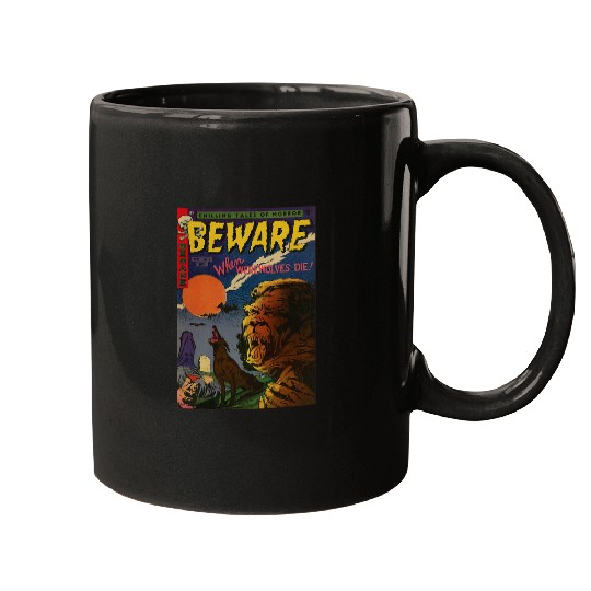 Halloween Horror vintages Werewolfs Comic Book Retro Funny Mugs