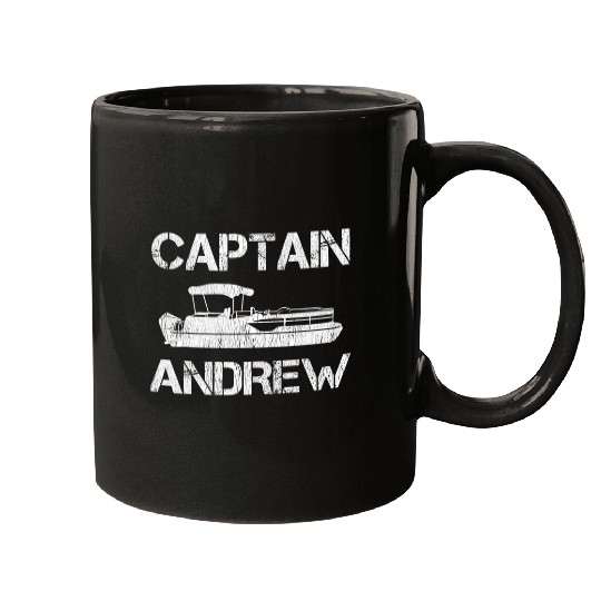 Captain Andrew Pontoon Captain Funny Personalized Name Boat Mugs