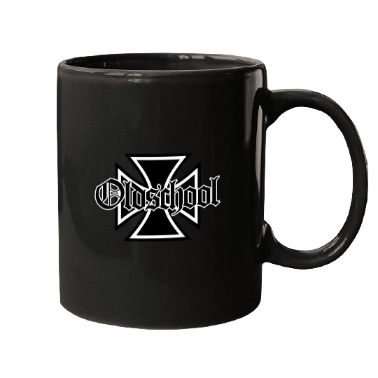 Old School Trucker Biker Tattoo Logo Tee Mugs