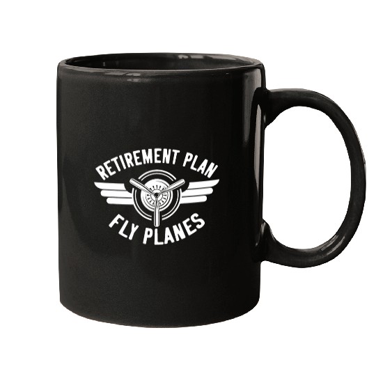 Pilot Retirement Fathers Day Grandpa Aircraft Airplane 1 Mugs