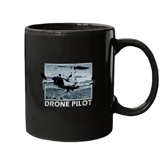Drone Pilot Over Mountains Mini Pro Vintage Mugs