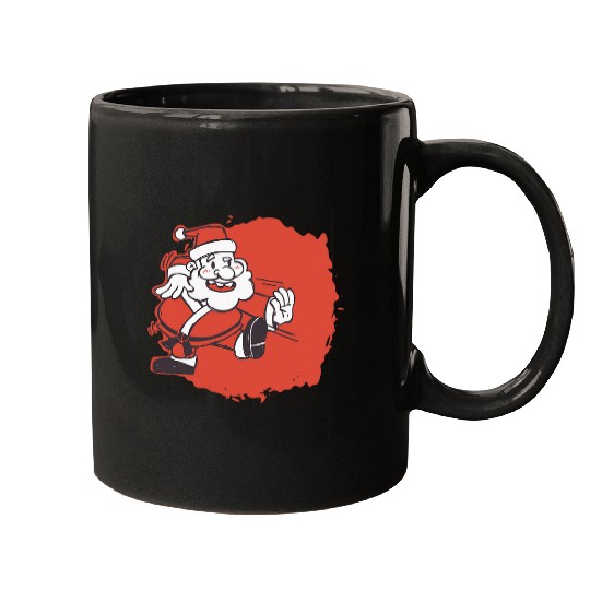 Santa Claus Karate Holiday Joyful Happy Christmas December Mugs