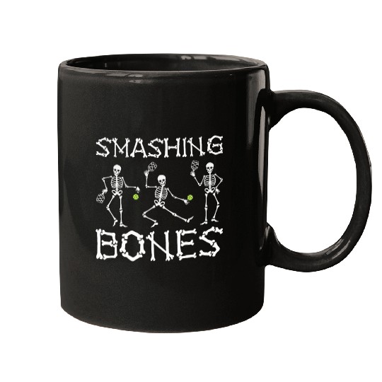 Halloween Pickleball Smashing Bones Skeletons Pickleball Mugs