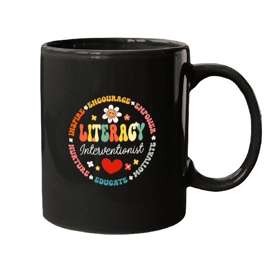 Groovy Literacy Interventionist Teacher Appreciation Week Mugs