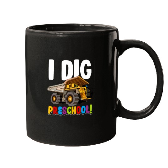 Dump Truck I Dig Preschool 2 Mugs