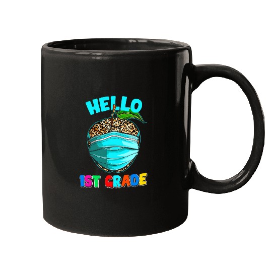 Hello Virtual 1st Grade Leopard Print for Teacher Student Mugs