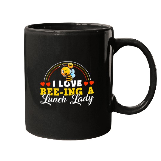 School Cafeteria Worker Lunch Lady Honey Bees I Love Bee Mugs