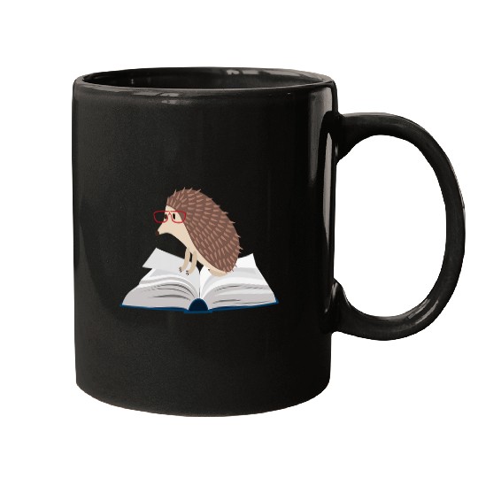 Hedgehog Book I Read Sweet Cute Autumn Hedgehog Books Lover Mugs