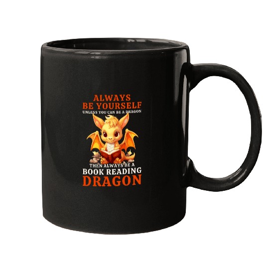 Always Be Yourself For Nerds Book Reading Yellow Dragon Mugs