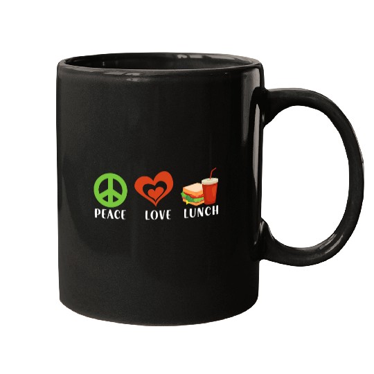 School Cafeteria Worker Lunch Lady Peace Love Lunch Mugs