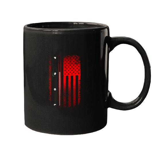 American Flag Billiards Pool Player Apparel Billiard Mugs