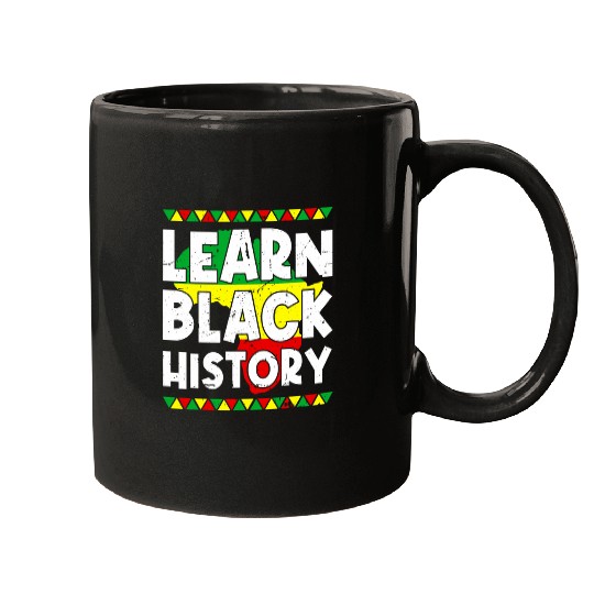 Learn Black History Professor Black Activist Supporter Crew Mugs