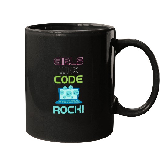 Girls Who Code Rock Programmer Computer Debugging Coder Mugs