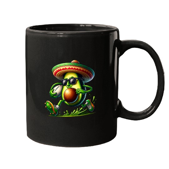 Funny Cinco De Mayo Avocado Showing Rugby Skills Tee Mugs
