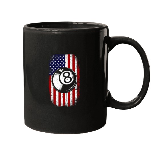 American Flag Billiard design for Pool Player Mugs