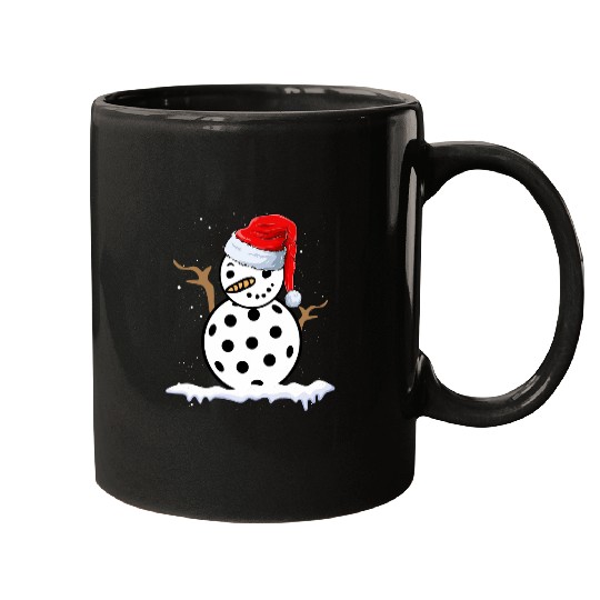 Christmas Pickleball Snowman xmass Winter Snowman Sports 3 Mugs