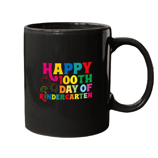 Happy 100th Day of Kindergarten Teacher Student 100th days Mugs