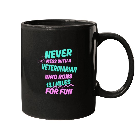 Veterinarian Who Runs Half Marathon Funny Running Humor 2 Mugs