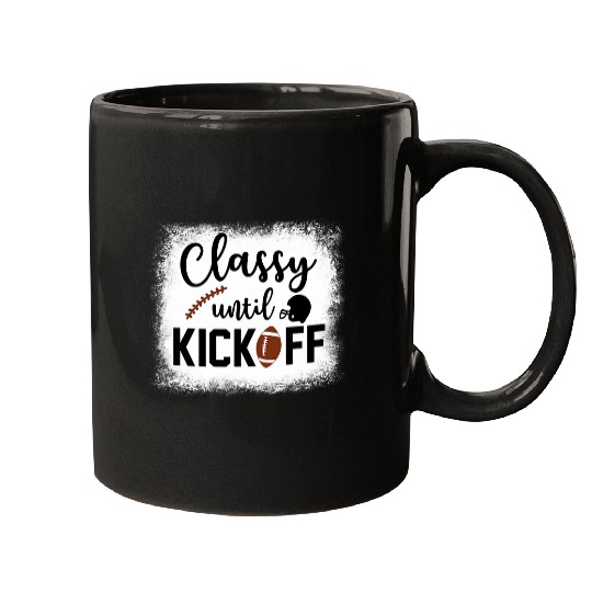 Classy Until Kick Off Funny Football Bleached Rugby Ball Mugs