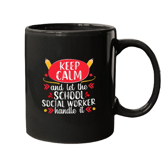 School Social Worker Keep Calm Teacher Appreciation Gift Mugs