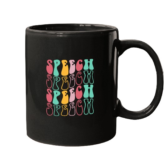 Speech Therapy Retro Speech Language Pathologist Therapist 3 Mugs
