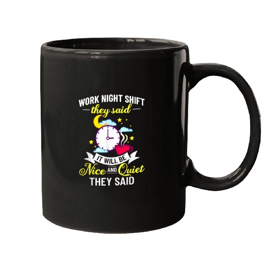 Shift Work Night Job Worker Midnight Funny Coffee 4 Mugs