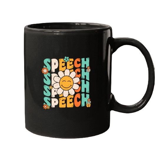 Speech Therapy Retro Speech Language Pathologist Therapist 5 Mugs