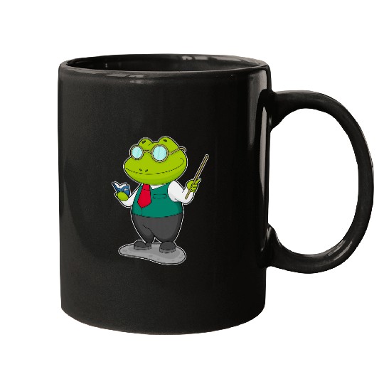 Frog Teacher Glasses Book Mugs
