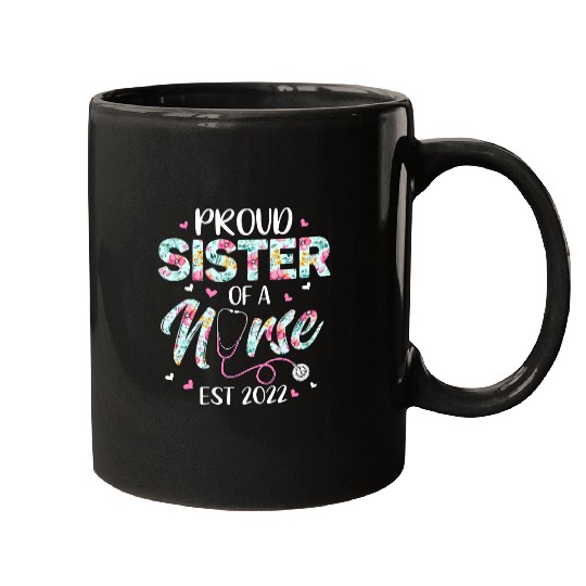 Proud Sister Of a Nursing Student Graduation Floral Mugs