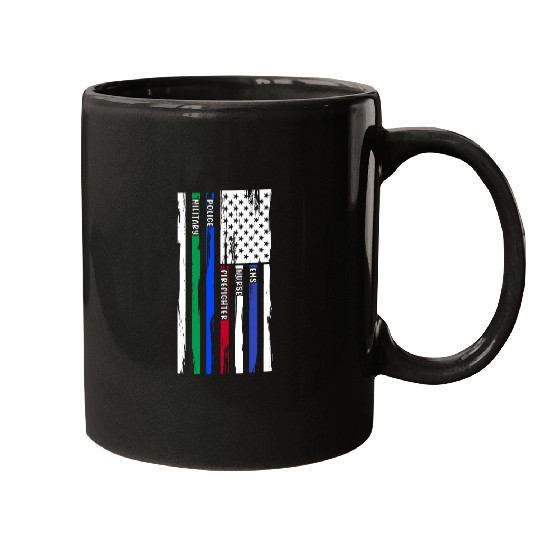 First Responders Hero Flag nurses EMS Police Military 1 Mugs