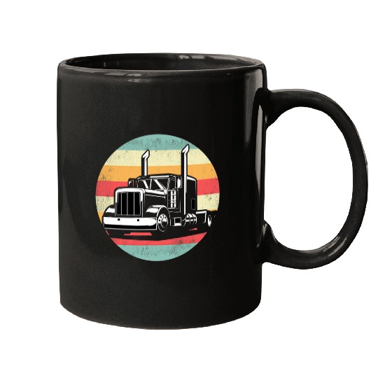 semi truck sunset trucking lover truck driver Mugs