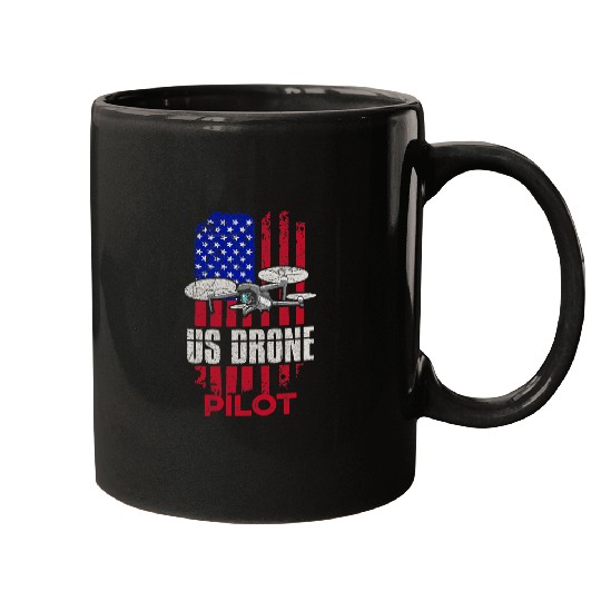 Quadcopter Flying Design for a Patriotic Drone Pilot Mugs