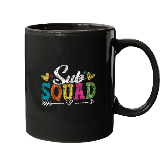 Sub Squad Women Back To School Class Substitute Teacher 1 Mugs