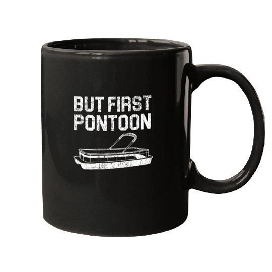 But First Pontoon Boat Captain Boating Cruise Lake 2 Mugs