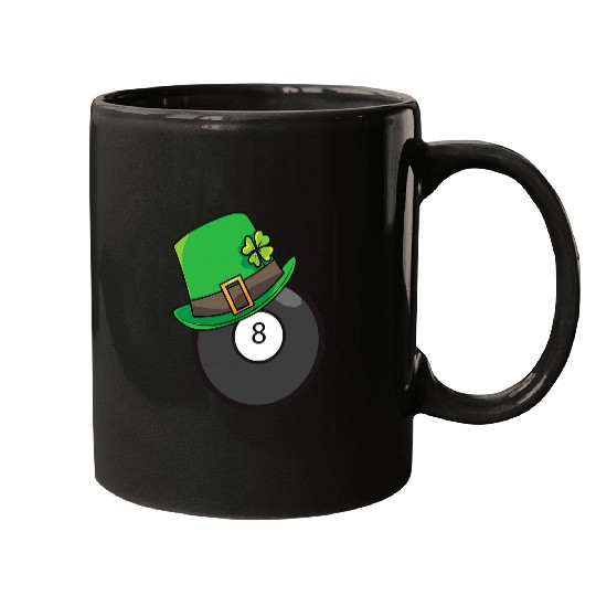 Fun St Patricks Day Billiard Lucky Pool Player 8 Ball Mugs