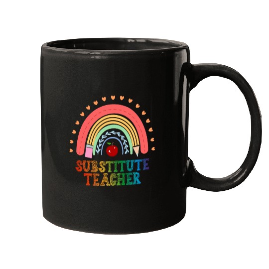 Substitute Teacher Rainbow Substitute Teaching Mugs