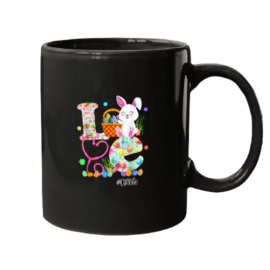 stethoscope scrub cna nurses life easter day cute bunny eggs Mugs