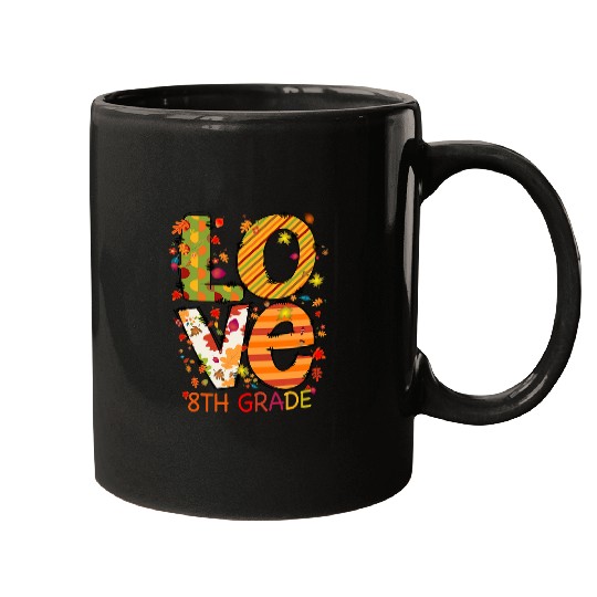 Love 8th Grade Happy Fall Yall Autumn Teacher Student Mugs