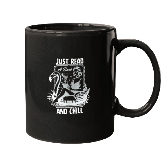 Just Read A Book And Chill Flamingo Summer Reading Lovers Mugs