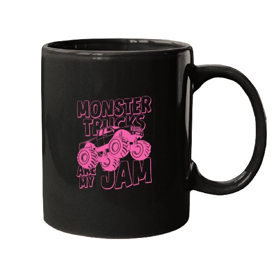 Womens Monster Trucks Are My Jam Trucker Mom Funny Mothers Day Mugs