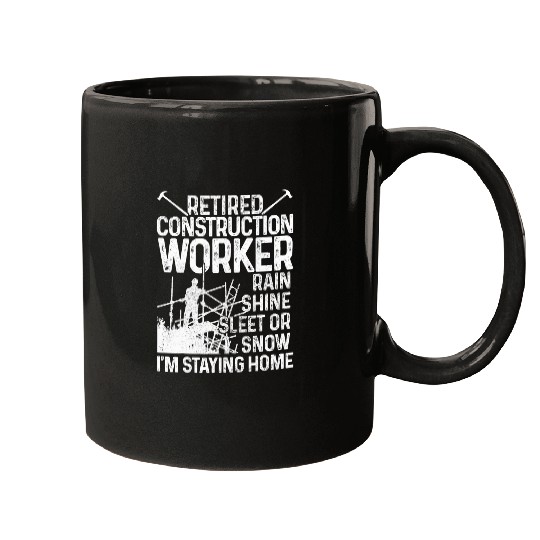 Mens Retired Construction Worker Funny vintages Retirement 1 Mugs