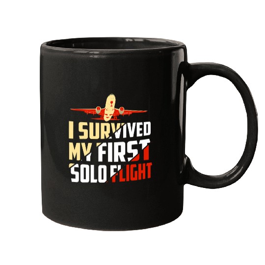 I Survived My First Solo Flight Aviation Mugs