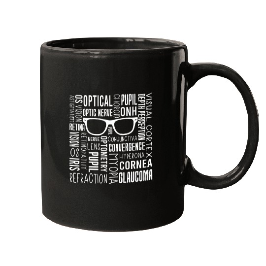 Optometry Ophthalmology WordArt Eye Doctor Surgeon Optician Mugs